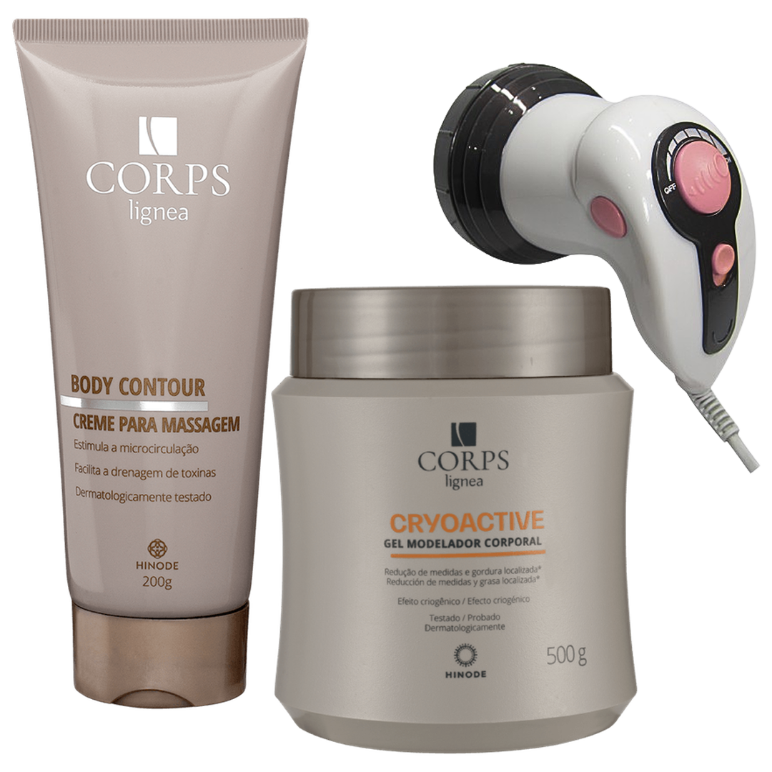 KIT REDUCE Y TONIFICA | gel reductor + crema reafirmante + masajeador corporal
