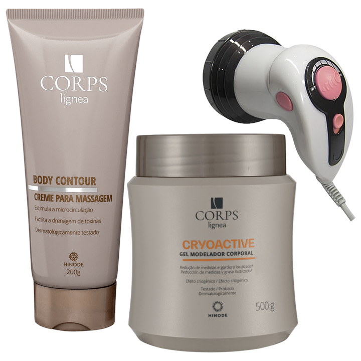 KIT REDUCE Y TONIFICA | gel reductor + crema reafirmante + masajeador corporal